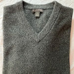Extra Fine Merino Wool Banana Republic V-Neck Sweater LG